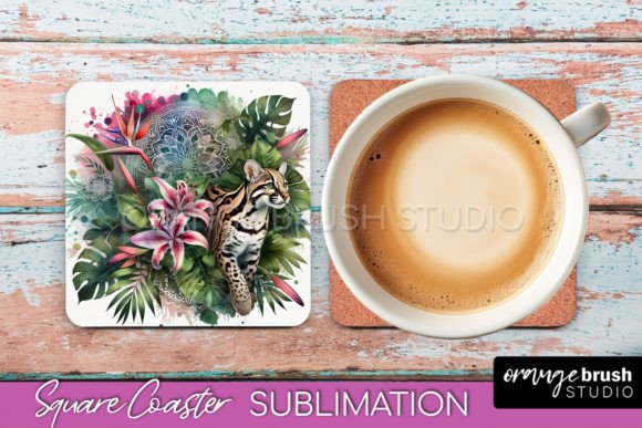 Download Tropical Animals Square Coaster Design - Premium Resources