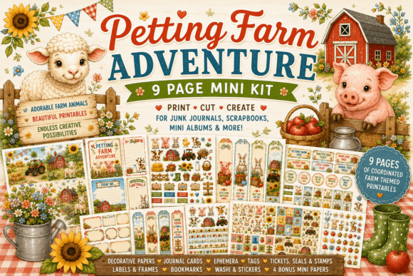 Download Petting Farm Mini Paper Crafting Kit - Premium Resources