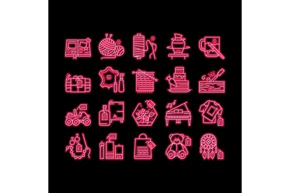 Download Diy Crafts Handmade Neon Glow Icon - Handmade Collection