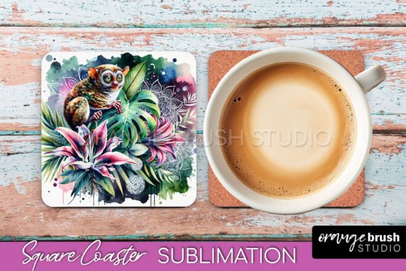Download Tropical Animals Square Coaster Design - Premium Resources