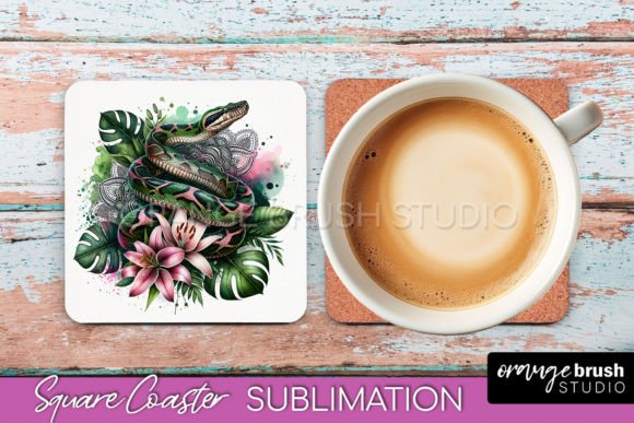 Download Tropical Animals Square Coaster Design - Premium Resources