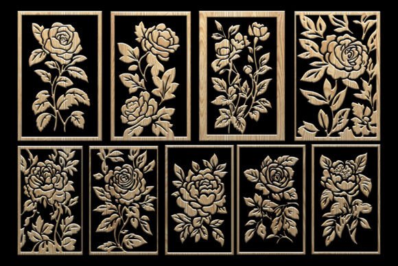 Download Floral CNC Wood Carving Panel Designs - Designs Collection