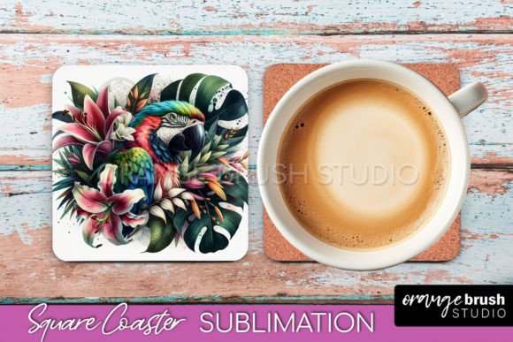 Download Tropical Animals Square Coaster Design - Premium Resources